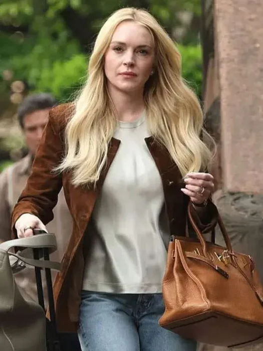Lindsay Lohan Count Me Lies Brown Blazer