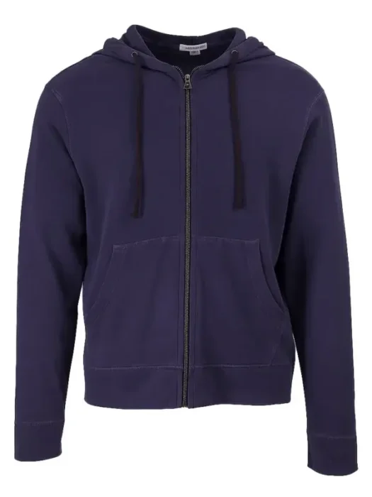 Logan Lerman Only Murders in the Building Season 5 Jay Pflug Blue Zip Hoodie