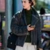 London 2026 Lily Collins Black Jacket