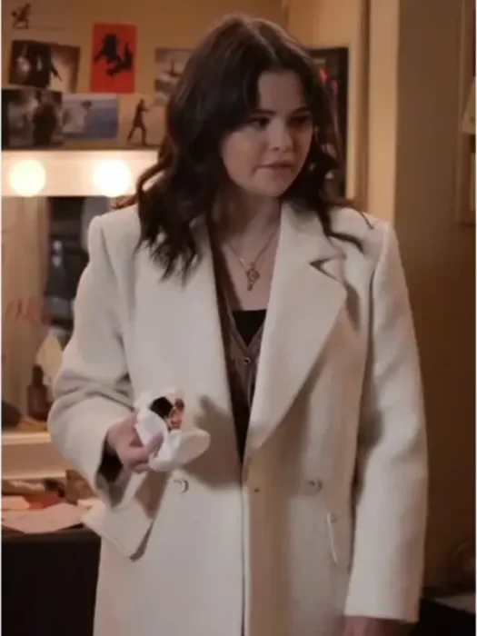 Mabel Mora Only Murders In The Building S03 Selena Gomez White Long Coat