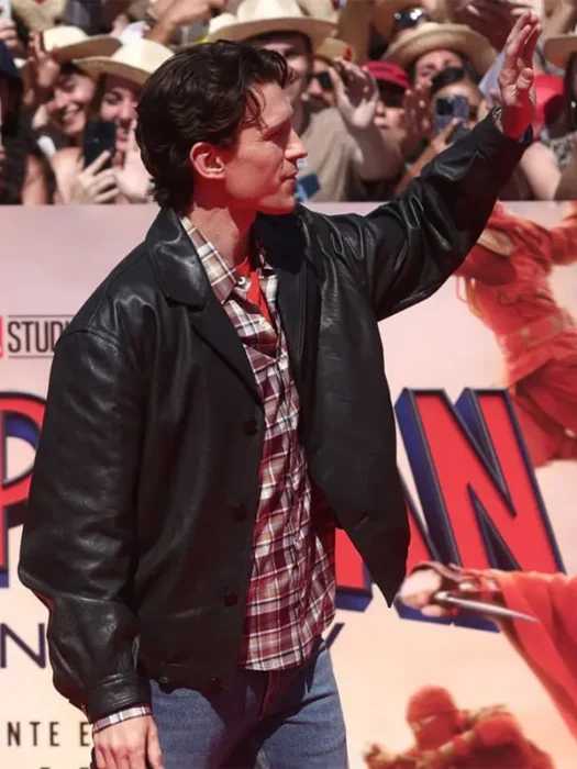 Madrid Event Spider Man Tom Holland Leather Jacket