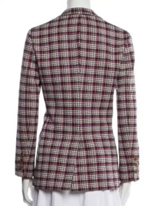 Margo’s Got Money Troubles Elle Fanning Plaid Blazer Back