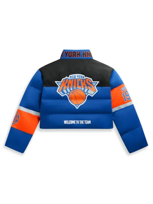 Mariska Hargitay NY Knick Blue Puffer Jacket