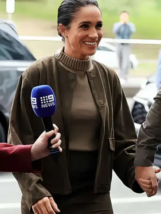 Meghan Australia Visit 2026 Markle Suede Brown Jacket