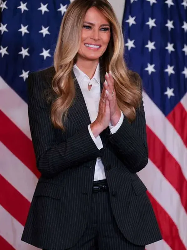 Melania Trump Pinstripe Suit