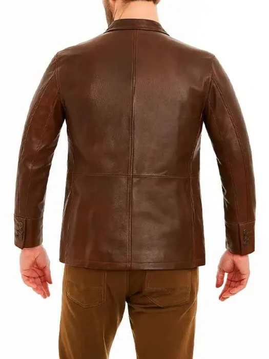 Men’s Brown Leather Blazer