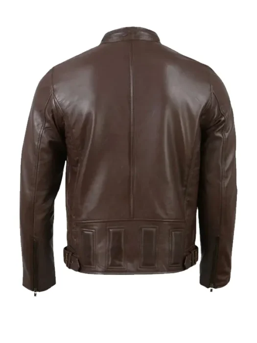 Men’s Cafe Racer Leather Brown Jacket
