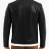 Mens Cafe Racer Retro Motorcycle Black Biker Leather Jacket