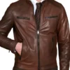 Men’s Chocolate Brown Biker Jacket