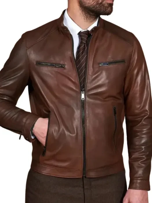 Men’s Chocolate Brown Biker Jacket