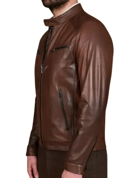 Men’s Chocolate Brown Biker Leather Jacket