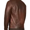 Men’s Chocolate Brown Biker Leather Jacket Back