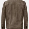 Men’s Suede Classic Brown Bomber Jacket Back
