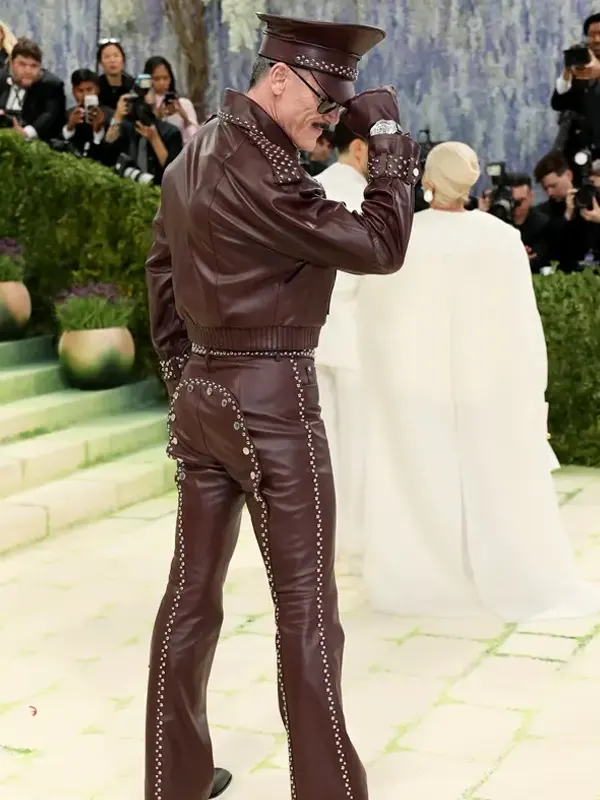 Met Gala Luke Evans Studded Leather Suit
