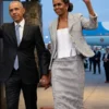 Michelle Obama White Grey Jacket Blazer