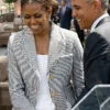 Michelle Obama White and Grey Blazer