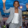 Michelle Obama White and Grey Jacket Blazer