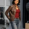 Mickey Fox Sheriff Country S01 Brown Jacket