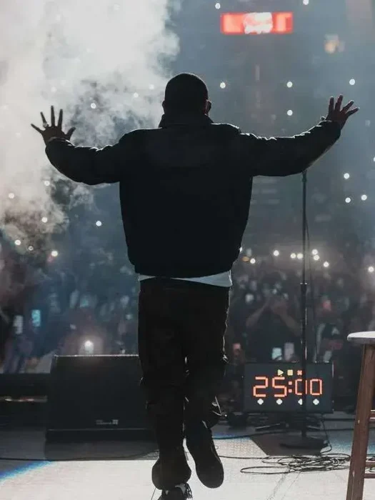 Mike Epps 2026 Black Bomber Jacket Back