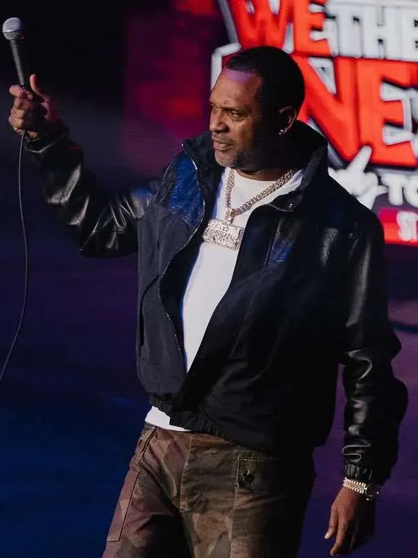 Mike Epps 2026 Black Bomber Jacket