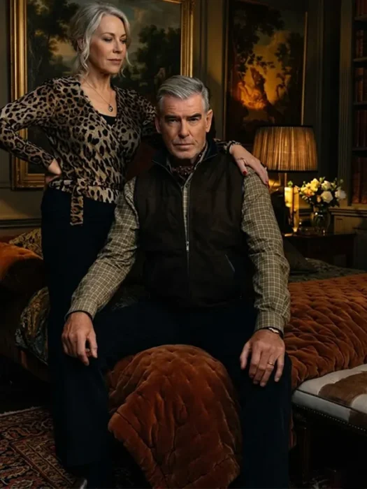 Mobland Pierce Brosnan Brown Vest