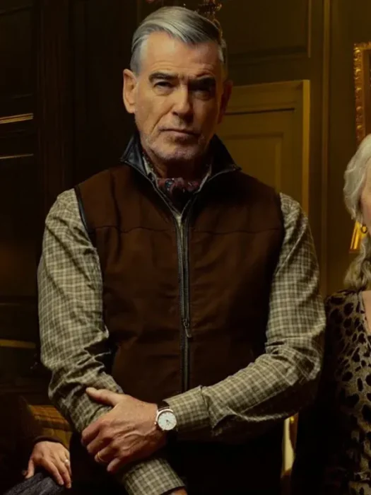Mobland S02 Pierce Brosnan Brown Vest