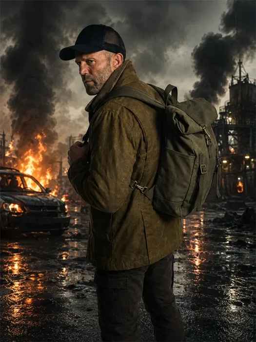 Mutiny 2026 Jason Statham Green Jacket Back