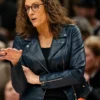 NBA Coach Stephanie White Black Biker Jacket