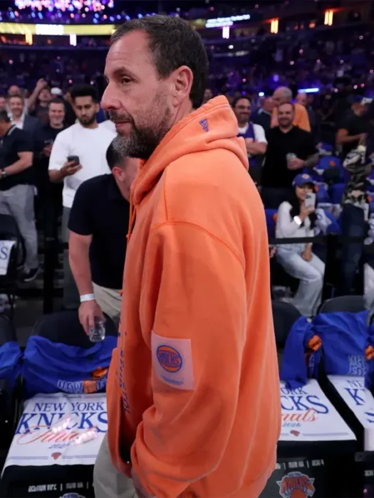 NY Knicks Game 4 Adam Sandler Orange Hoodie