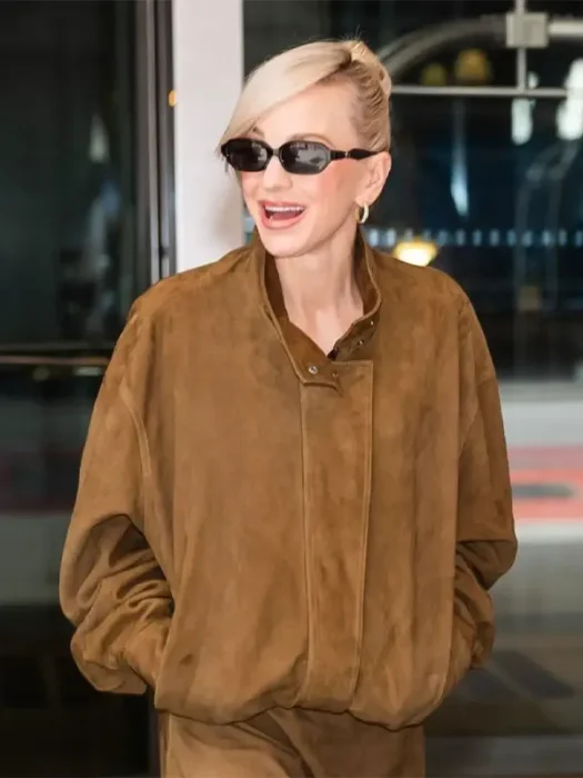 NYC 2026 Anna Faris Brown Jacket