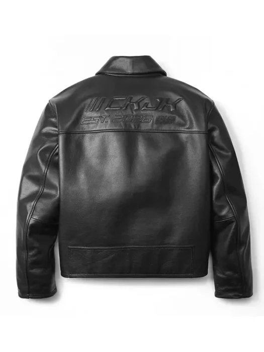 NYC Campaign Jungkook Back Black Leather Jacket