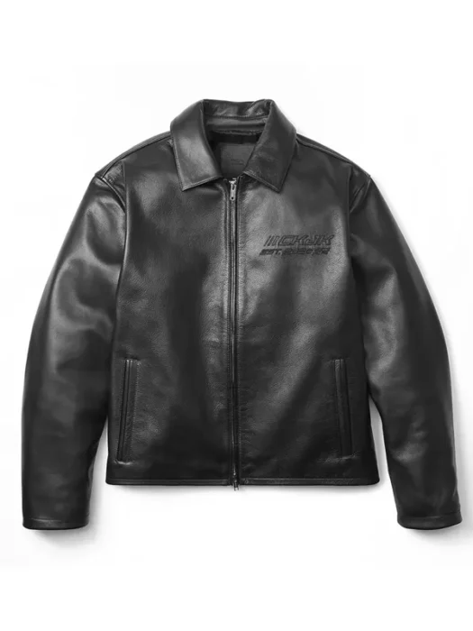 NYC Campaign Jungkook Front Black Leather Jacket