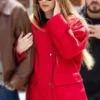 NYC Dakota Johnson Red Cotton Jacket