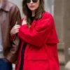 NYC Dakota Johnson Red Jacket