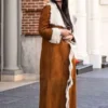 NYC Danielle Vasinova Fur Trim Suede Coat