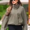 NYC Jennifer Lopez Olive Green Draped Jacket