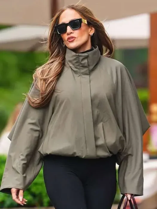NYC Jennifer Lopez Olive Green Draped Jacket