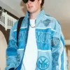 New York Knicks Cam Schlittler Blue Leather Jacket
