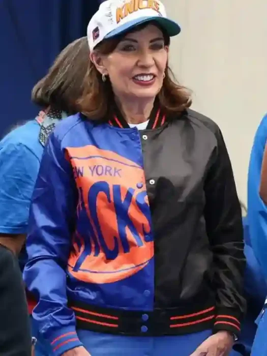 New York Knicks Championship Parade Kathy Hochul Varsity Jacket