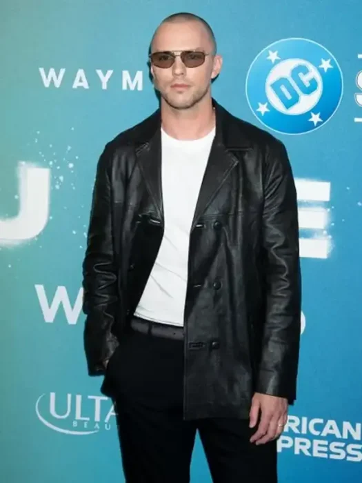 Nicholas Hoult Supergirl World Premiere Black Leather Jacket