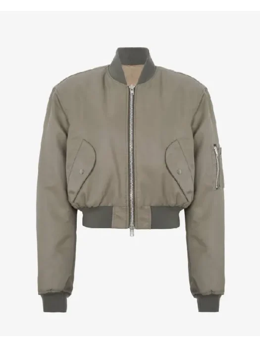 Not Suitable For Work 2026 Abby Chilukuri Olive Green Bomber Jacket