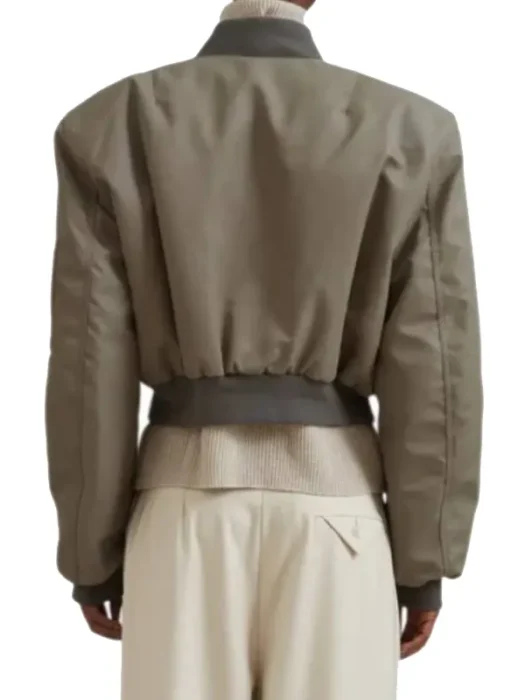 Not Suitable For Work Abby Chilukuri Olive Green Bomber Jacket