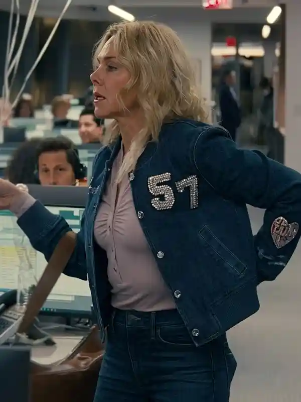 Not Suitable for Work Amy Pascarelli Denim Bomber Jacket