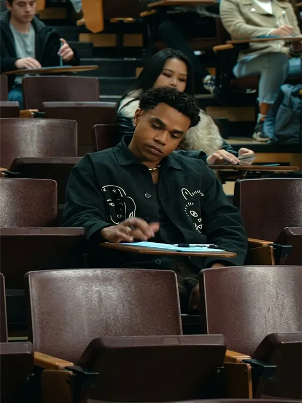 Off Campus Dexter Black Printed Jacket