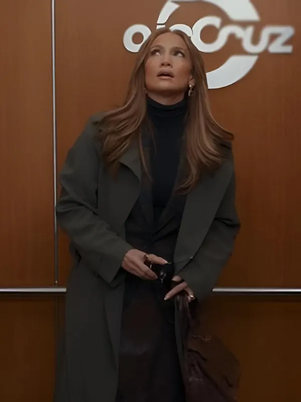 Office Romance 2026 Jennifer Lopez Black Coat