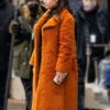 Only Murders In The Building Selena Gomez Mabel Brown Long Fur Coat