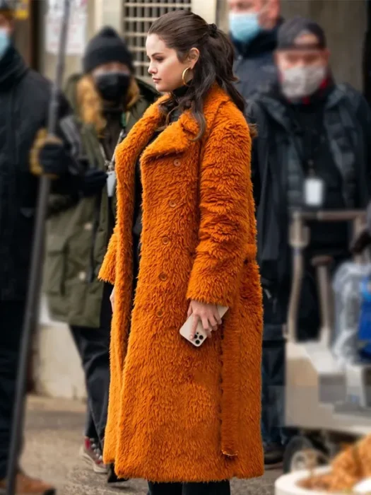 Only Murders In The Building Selena Gomez Mabel Brown Long Fur Coat