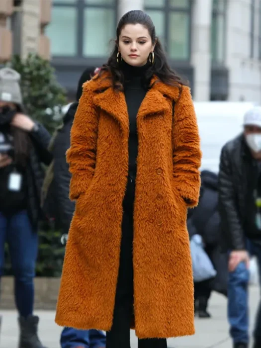 Only Murders In The Building Selena Gomez Mabel Brown Long Fur Long Coat