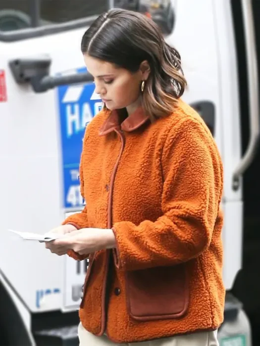 Only Murders In the Building Mabel Mora Selena Gomez Orange Jacket