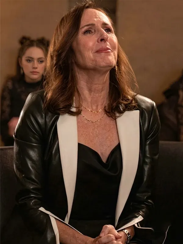 Only Murders in the Building S04 Bev Melon Molly Shannon Leather Blazer